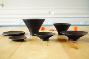 Wooden stacking bowl (Black)