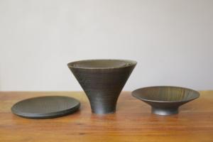 Wooden stacking bowl (Black)