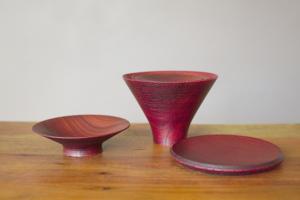 Wooden stacking bowl (red)