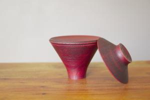 Wooden stacking bowl (red)