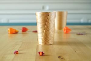 Set of wooden beer cups 