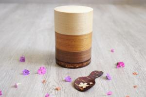 Handcrafted tea canister and spoon set