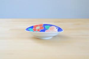 Wavy soup plate - Red Camellia