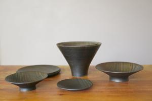 Wooden stacking bowl (Black)