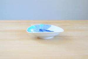 Wavy soup plate - Blue Magnolia