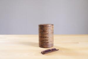 Wooden tea canister and spoon set 