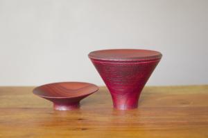 Wooden stacking bowl (red)