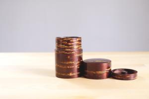 Wooden tea canister and spoon set