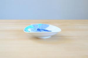 Wavy soup plate - Blue Magnolia