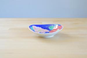 Wavy soup plate - Red Camellia