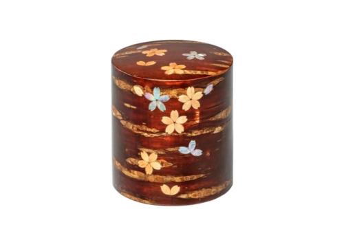 Tea canister with mother-of-pearl petals (M)